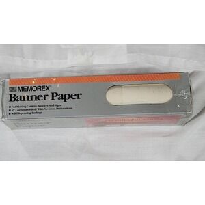 Vintage Memorex Banner Paper 1 Continuous Roll White - Sealed